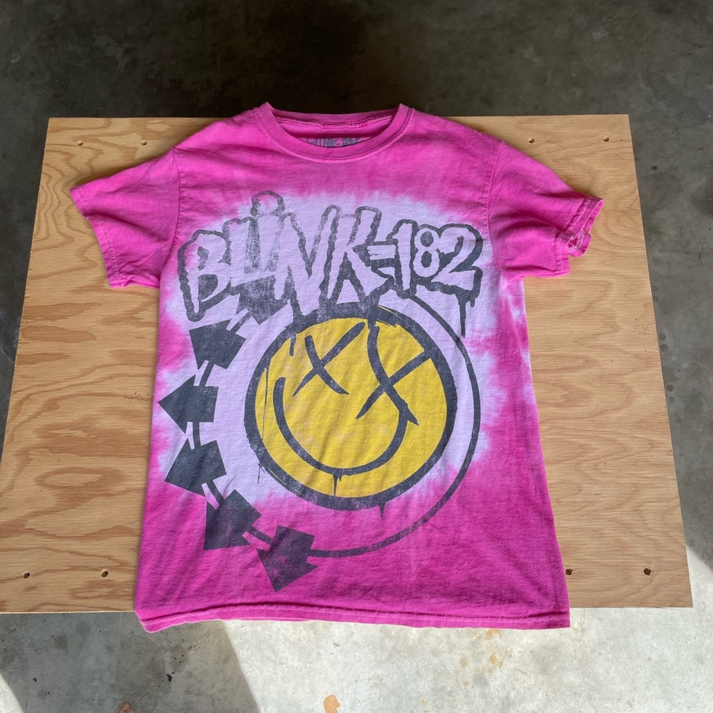 Pink Tie-Dye Blink-182 Smile Tee-Shirt